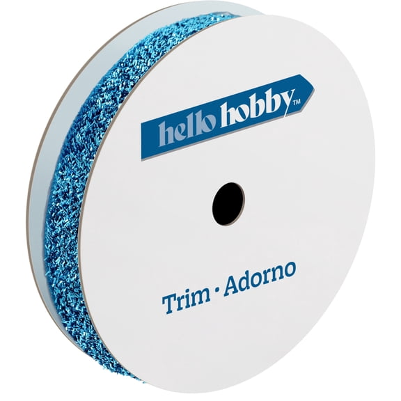 Hello Hobby Aqua Velvet Glitter Sewing Trim, 5/8 in x 3 yd