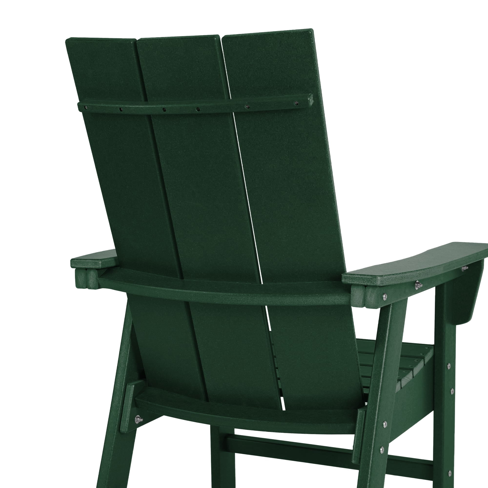 WestinTrends Ashore Outdoor Patio HDPE Plastic Modern Adirondack Dining Chair, Dark Green