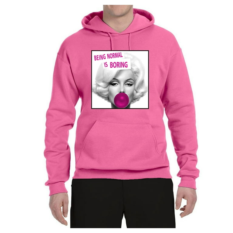 Neon pink mens hoodie deals