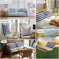 thumbnail image 5 of Outdoor Waterproof Throw Pillow Covers Set of 2 Classical Nautical Stripe Decorative Pillowcases Lumbar Outdoor Pillows Cushion Case 20x12 Inch Navy Blue Patio Pillows for Couch Sofa Bed Garden, 5 of 7