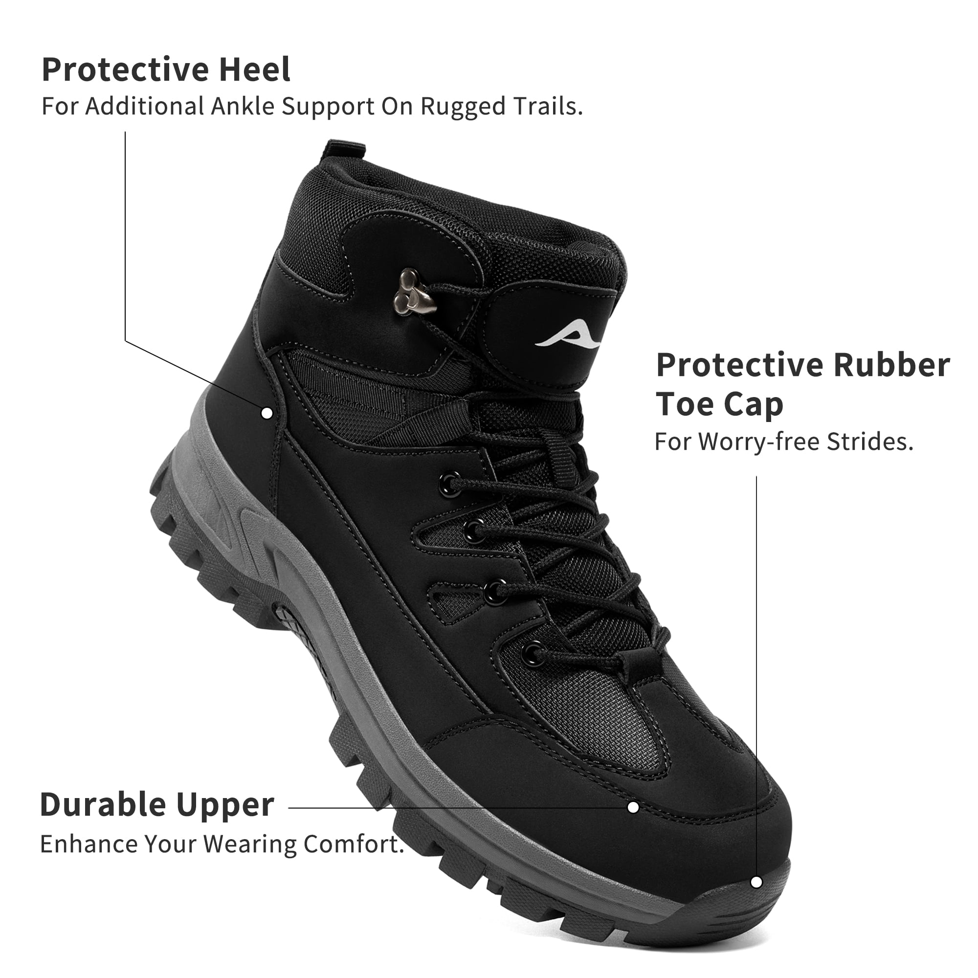 MeMoride Men's Waterproof Hiking Boots Outdoor Mid Trekking Lightweight Mountaineering Shoes