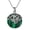 Green, variant on Daisy Vines Adorned Rainbow Abalone Circle Disc Sterling Silver Necklace