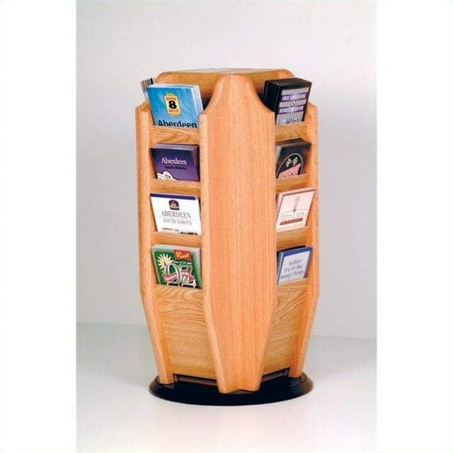 Wooden Mallet Countertop 16 Brochure Rotating Display in Light Oak