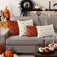 thumbnail image 4 of decorUhome Halloween Throw Pillow Covers 18x18 Pack of 2, Soft Plush Faux Wool Couch Pillow Covers, Cream White (Pillow Cover Only, No Inserts Included), 4 of 9
