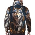 thumbnail image 7 of Honeii Oil Painting Tribal Wolf Pattern Mens Hoodies Men's Loose Sleeve Sweatshirt,Pullover Hooded Sweatshirt for Men,Essentials Hoodie-Medium, 7 of 7