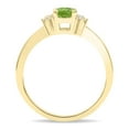 thumbnail image 2 of SZUL Women's Round Shaped Peridot and Diamond Half Moon Ring in 10K Yellow Gold, 2 of 5