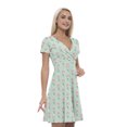 thumbnail image 1 of Women’s A Line Mermaid Summer Dress, Retro Triangle Arrangement, Cross Wrap V Neck, 6 Sizes, by Ambesonne, 1 of 2