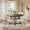 White 6pcs, variant on KATBOC 47in Round Dining Table Set with 4 Boucle Chairs, Solid Walnut Modern Farmhouse Kitchen Table for 4-6 People, Dining Room, Dark Brown & Black