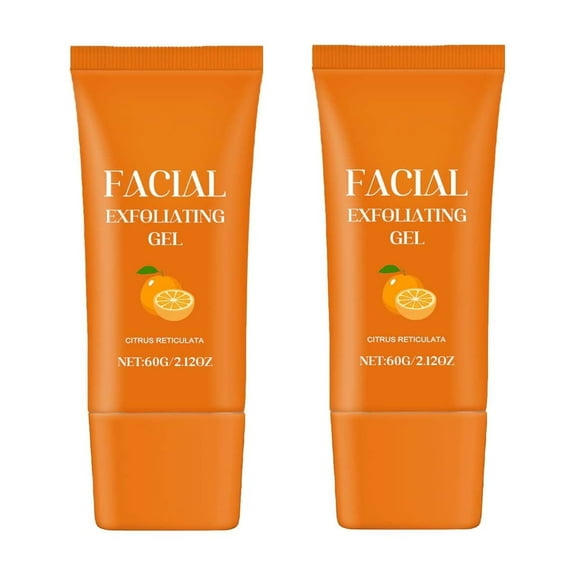 Facial Exfoliating Gel, Orange Enzyme Hydrating Facial Scrub, Deep Cleansing Moisturizing Orange Peeling Gel, Remove Blackheads, Rejuvenating Skin Repair for All Types Skin
