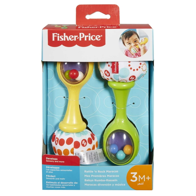 Fisher-Price Maracas, Set Of 2 Newborn Toys, Blue And Orange, Rattle 'N  Rock Maracas, Baby Toys For Ages 3+ Months : : Toys