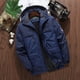 thumbnail image 1 of Puntoco Chaquetas Casuales Con Capucha Desmontable Y Manga Larga A Prueba De Viento De Terciopelo Grueso Con Cremallera Y Múltiples Bolsillos Con Bloques De Color Para Hombre, 1 of 3