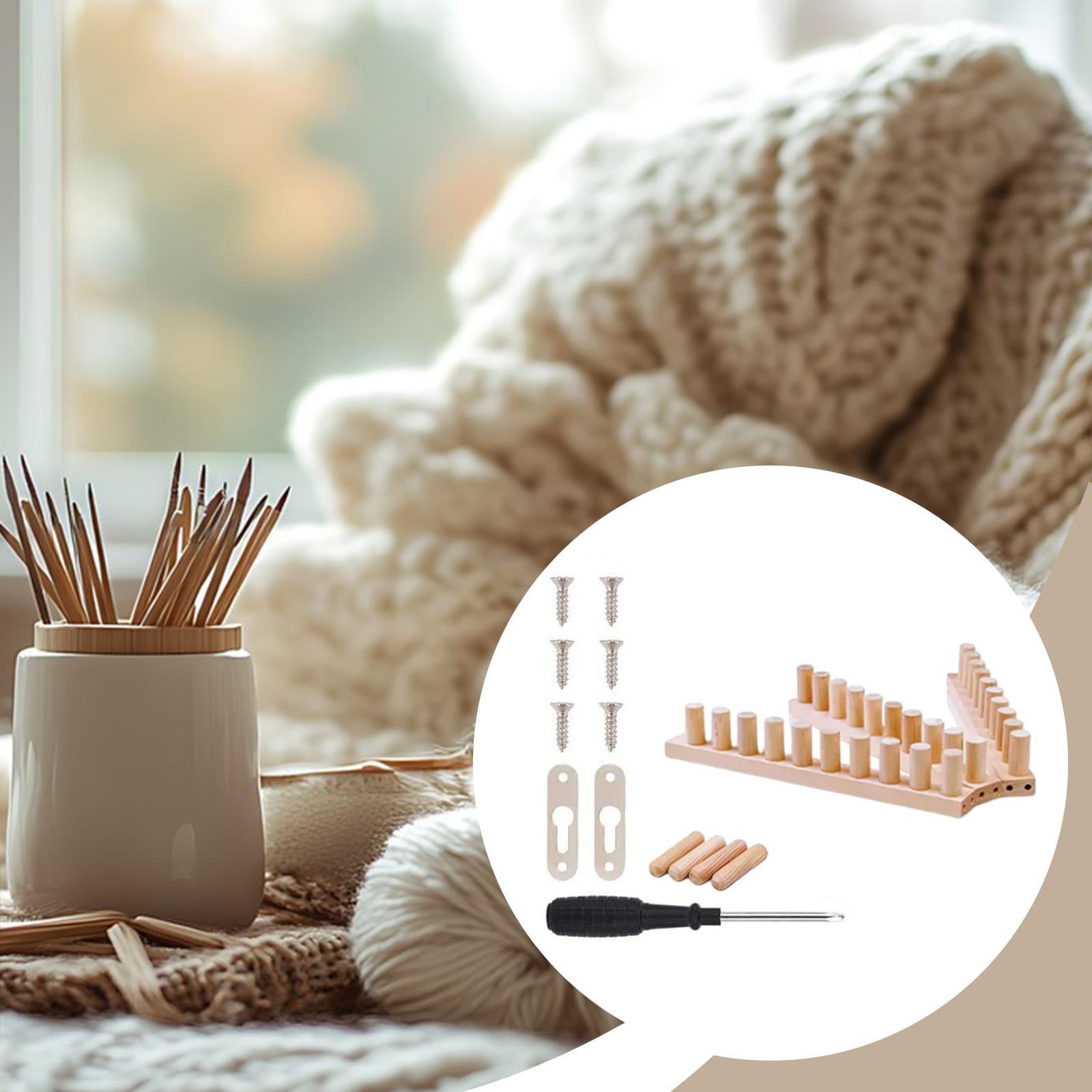3 Pcs Chunky Knit Blanket Loom Knitting Hand Crochet Wooden Loom Frame Expandable Design for Beginners and Hobbyists