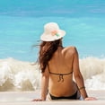 thumbnail image 5 of 56-58 cm circunferencia del sombrero protector solar femenino sombrero de paja y bolsa de paja conjunto con cuerda a prueba de viento lindo sombrero protector solar de salida, 5 of 5