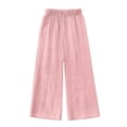 thumbnail image 4 of 9-10 Years Child High Waisted Cargo Pants for Girls Baggy Y2k Straight Wide Leg Pants with Pockets Streetwear, 4 of 4