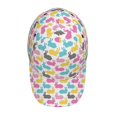 thumbnail image 4 of Daiia Colorful Rabbit print Baseball Cap Men Women Golf Dad Hat Adjustable Original Classic Low Profile Hat Unconstructed Plain Cap, 4 of 9