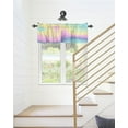thumbnail image 6 of Kitchen Cafe Valance Curtain for Small Windows,Colorful Abstract Rainbow Sky Rod Pocket Valances Holographic Iridescent Metallic Printing Window Treatment for Living Room/Bedroom/Bathroom,42x12in, 6 of 9