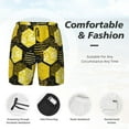 thumbnail image 5 of Lsque Mens Swim Trunks Geometric Pattern with Bee Pattern - Bathing Suit Compression Liner - Beach Swim Shorts Swimwear - (S-3XL) - Stretch Quick Dry -3X-Large, 5 of 9