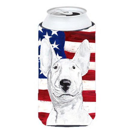 

Bull Terrier Usa American Flag Tall Boy bottle sleeve Hugger