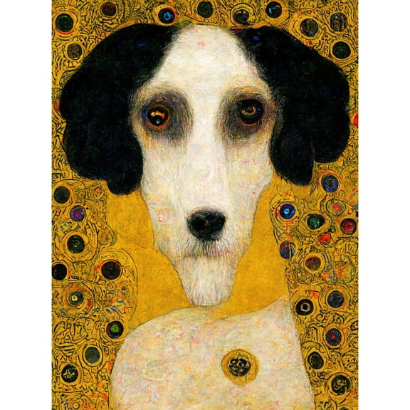 Klimt Style Adele Bloch's Poodle Dog Unframed Wall Art Print Poster Home Decor
