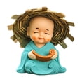 thumbnail image 2 of Qiweii Hydroponic Brazilian Lucky Wood Potted Plant with Monk Figurine，Greenery Ornament for Home Desktop and Living Room Decor，Home Gardening Accessory, 2 of 5