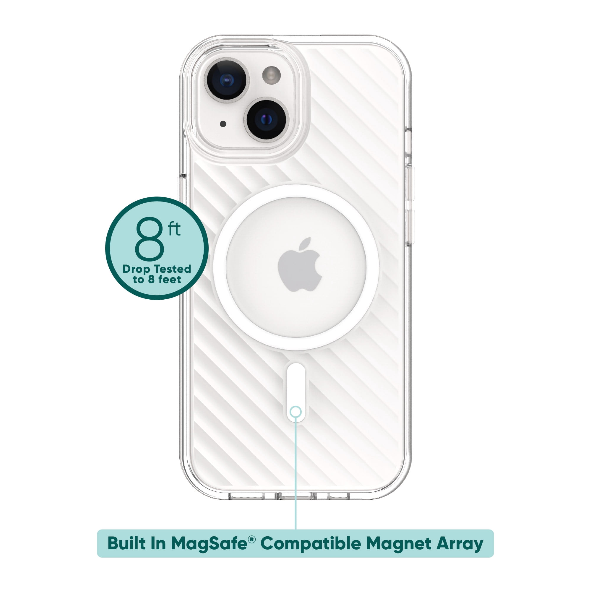 onn. MagSafe Compatible Gel Phone Case for iPhone 15, Clear