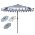 thumbnail image 2 of POLYTEAK Outdoor Umbrella, 9FT Navy White Stripe, Push Button Tilt with Crank, 100% Polyester, Outside Patio Table Umbrellas (9 Feet, Navy White Stripe), 2 of 10