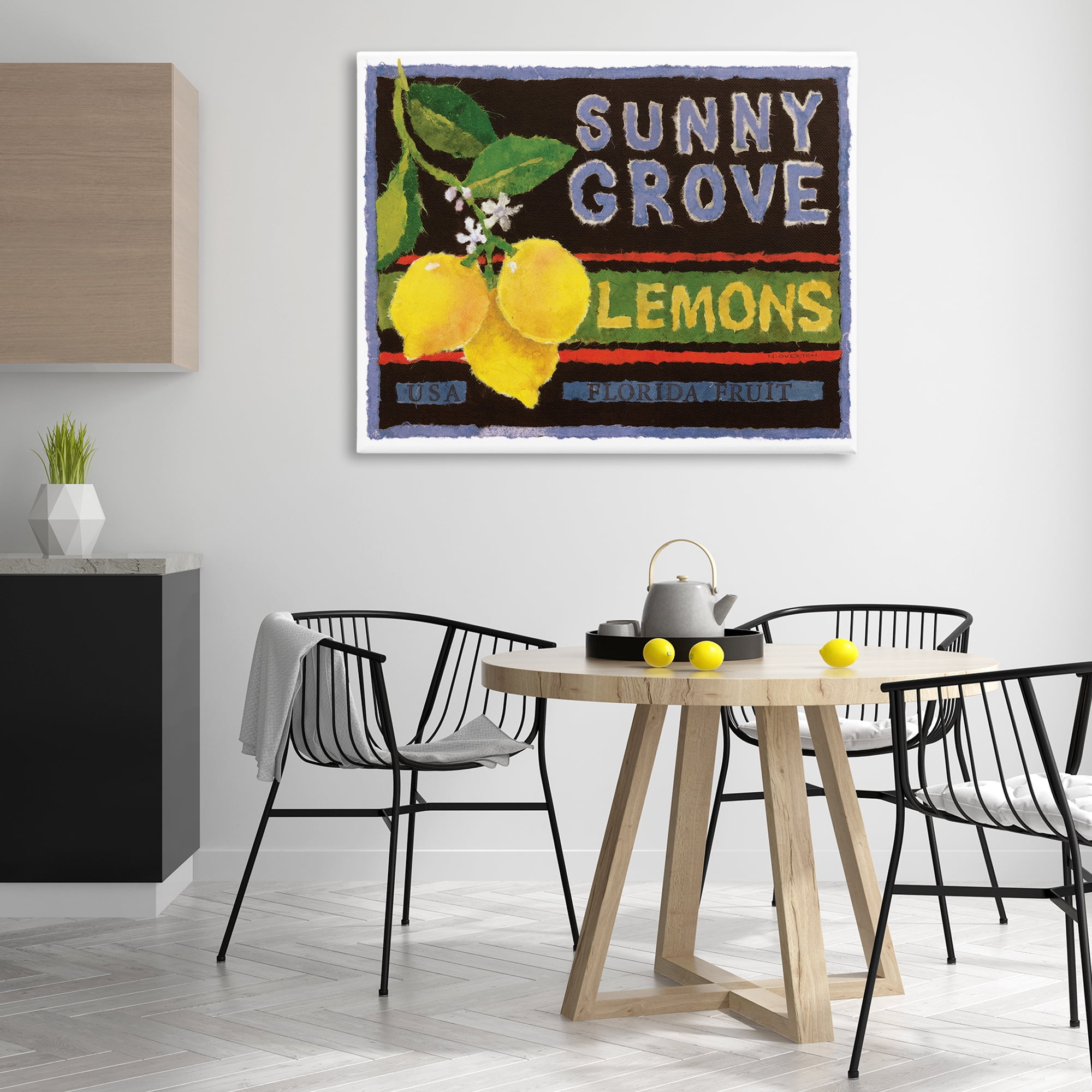 Stupell Industries Sunny Grove Lemons Food & Beverage Painting Gallery Wrapped Canvas Art Print Wall Art, 48 x 36
