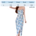 thumbnail image 2 of Vestido de mujer sin mangas con tirantes finos y estampado floral con abertura lateral alta y volantes Adepaton BST3010184-3, 2 of 7