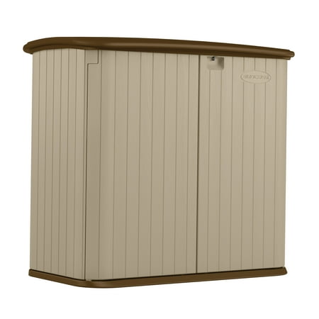 Suncast 4.66 X 2.62 ft. Horizontal Outdoor Garden Metal and Resin Storage Shed, Light Taupe