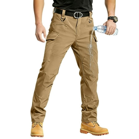 Men s Hiking Cargo Pants Lightweight Water-Resistant Quick Dry for Tactical Work Fishing Golf Travel Outdoor Casual Brown XL