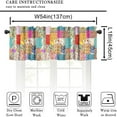 thumbnail image 5 of Patchwork Boho Floral Valance Curtain Rustic Flower Bohemian Country Retro Spring Rod Pocket Valance Window Treatments Short Curtains for Kitchen Bathroom Farmhouse 54x18inch, 5 of 6