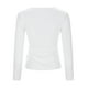 thumbnail image 4 of Top asimétrico con cuello en V y tres botones, manga larga, sexy y ajustado, blusa informal para mujer, 4 of 7