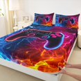 thumbnail image 2 of Castle Fairy Teens Abstract Gamepads 3pcs Twin Sheet Sets,Gradient Lightning Twin Fitted Sheet,Video Game Breathable Flat Sheet,Luxury Bedroom Decor, 2 of 7