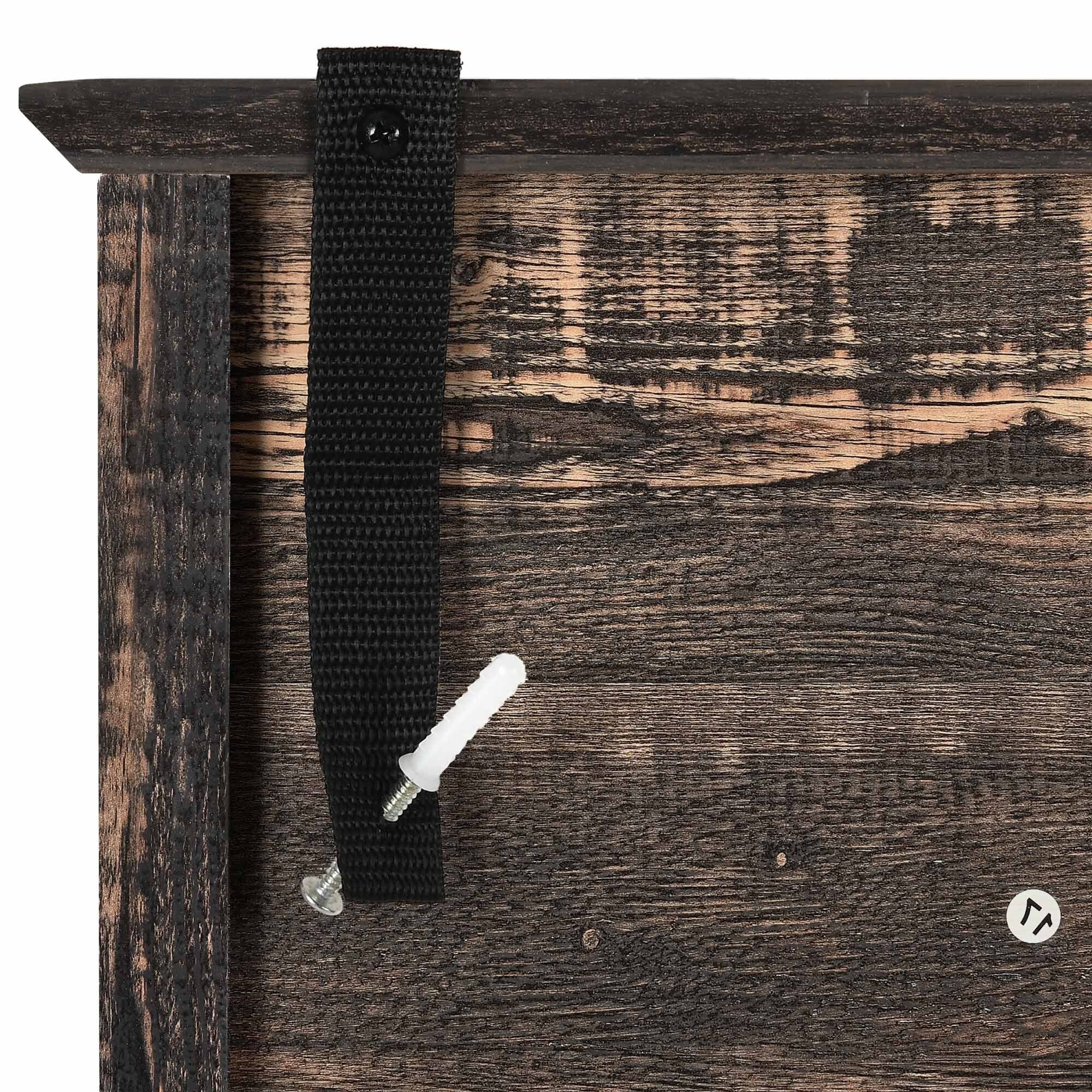 Uforic Kitchen Pantry Storage Cabinet with Doors and Drawer, Dark Oak