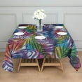 thumbnail image 3 of Colorful Tropical Leaf Pattern Square Tablecloth,Waterproof Square Table Cover,Wipeable Spillproof Washable Table Cover for Home Kitchen Party Decor 52"x52"(132x132cm), 3 of 6