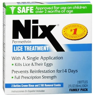 Nix Lice Killing Creme Rinse Family Pack, 2 Creme Rinse, 2 fl oz bottles &  2 Lice Combs