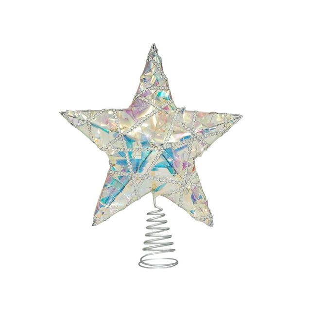 Christmas Tree Decorations Colorful Christmas Tree Top Decorative Light Five Pointed Star Christmas Light Iron Christmas Tree Top Light Tree Top Star Christmas Tree Lights