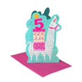 thumbnail image 3 of American Greetings Llama 5th Birthday Card for Girl with Foil, 3 of 4