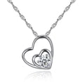 thumbnail image 4 of Xihbxyly Collar de Doble Corazón, Elegante Colgante de Plata, Elegante Accesorio de Cadena de Aleación, Regalo Perfecto para Seres Queridos, Uso Diario o Ocasiones Especiales, Entusiastas de La Moda, 4 of 6