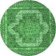 thumbnail image 1 of Ahgly Company Indoor Round Medallion Emerald Green Traditional Area Rugs, 7' Round, 1 of 4
