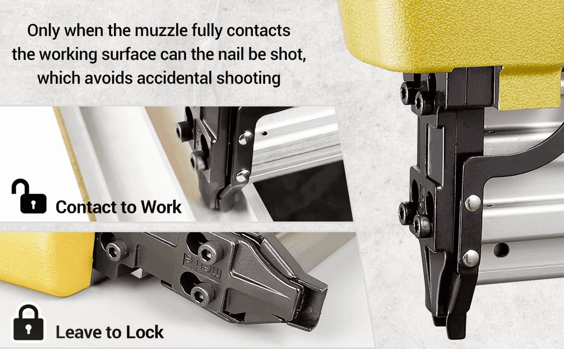 MEITE ST64A Pneumatic Concrete Naile Gun Heavy Duty Air Concrete T Nailer 14 Gauge 3/4" to 2-1/2"