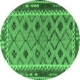 thumbnail image 1 of Ahgly Company Indoor Round Southwestern Emerald Green Country Area Rugs, 3' Round, 1 of 4