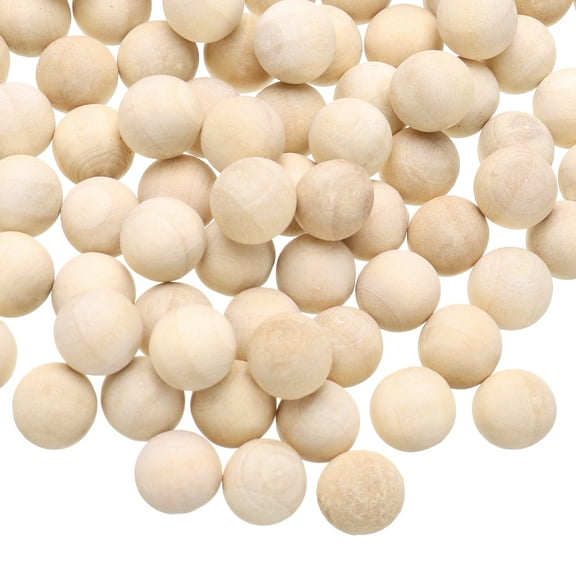 Uxcell 100 Pcs Wooden Round Balls 3/8" (10mm) Unfinished Wood Balls, Natural Wood Spheres for Crafts and DIY Project