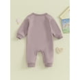 thumbnail image 5 of vera natura Baby Jumpsuit, Long Sleeve Crew Neck Letters Print Fall Romper Clothes for Boys Girls, 5 of 10
