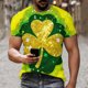 thumbnail image 3 of Xuyuer Women's Saint Patrick's Day Printed Round Neck Solid Color Short Sleeve Casual Loose Top, 3 of 8