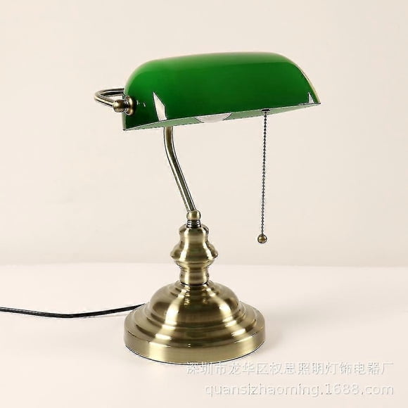 Svkbjroy Old Banker Lamp, Vintage Table Lamp For Office Library Study Office Bedroom Green