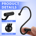 thumbnail image 3 of Shower Curtain Hooks 12 Pcs Decorative Shower Curtain Rings for Anti-Rust Metal Hooks for Kitchen Bedroom Wardrobe-Black, 3 of 7