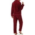 thumbnail image 3 of INSPIRE CHIC Women's Fluffy Fleece Pajama Set Soft Warm Button Down Long Sleeve Sleepwear with Pockets S Red, 3 of 6