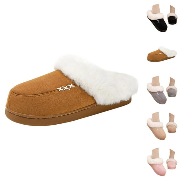 Women's Winter Slippers Fuzzy Shoes Cozy Indoor Outdoor Comfortable Soft Warm On Slides For Ladies Dearfoams Slippers For Woman