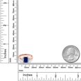 thumbnail image 3 of Gem Stone King 18K Rose Gold Plated Silver Blue Created Sapphire and Lab Grown Diamond 3-Stone Engagement Ring for Women | 1.78 Cttw | Octagon 8X6MM | Gemstone September Birthstone | Size 8, 3 of 4